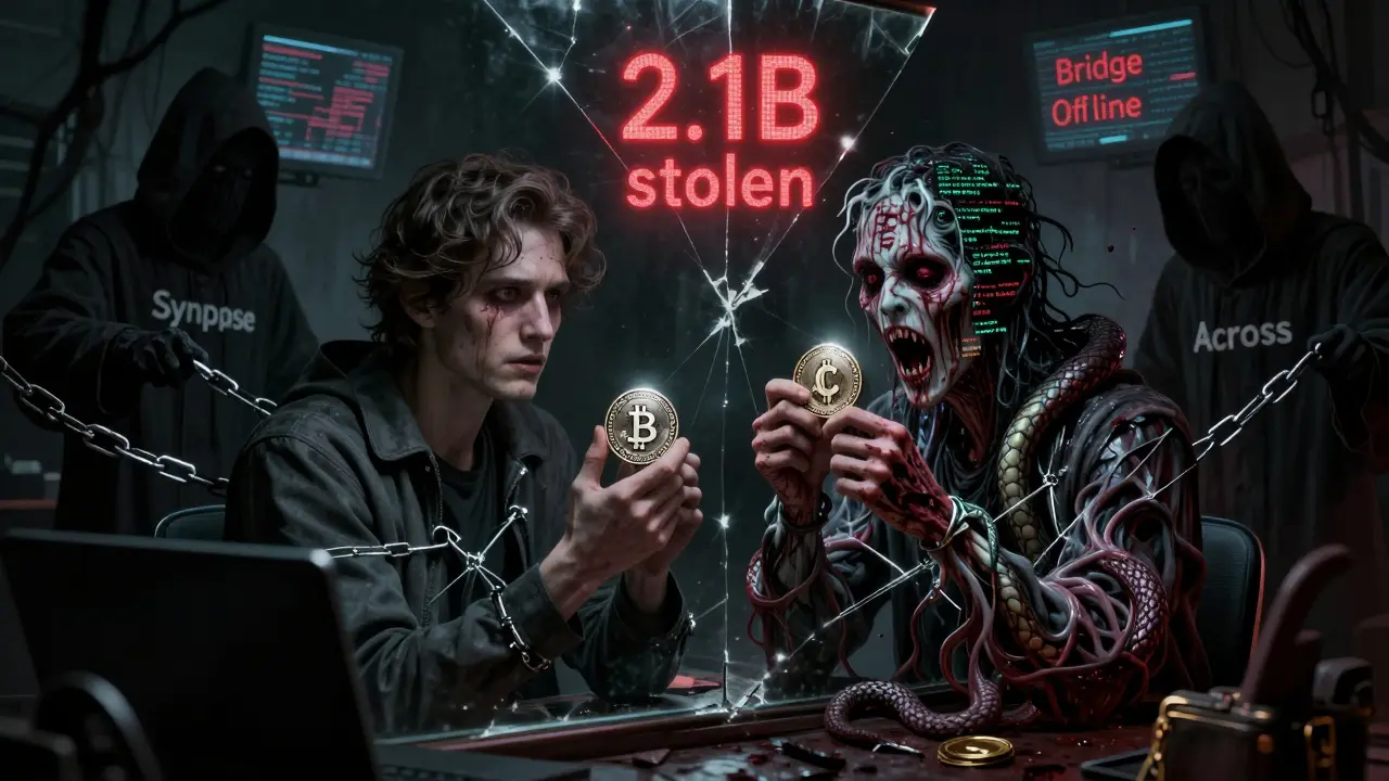 Un trader terrifié regarde son reflet : un côté calme avec USDC, l'autre dévoré par des serpents de code blockchain.