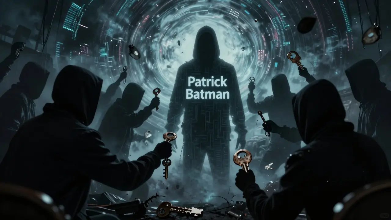 Silhouettes sombres s'emparant d'un projet crypto fantomatique