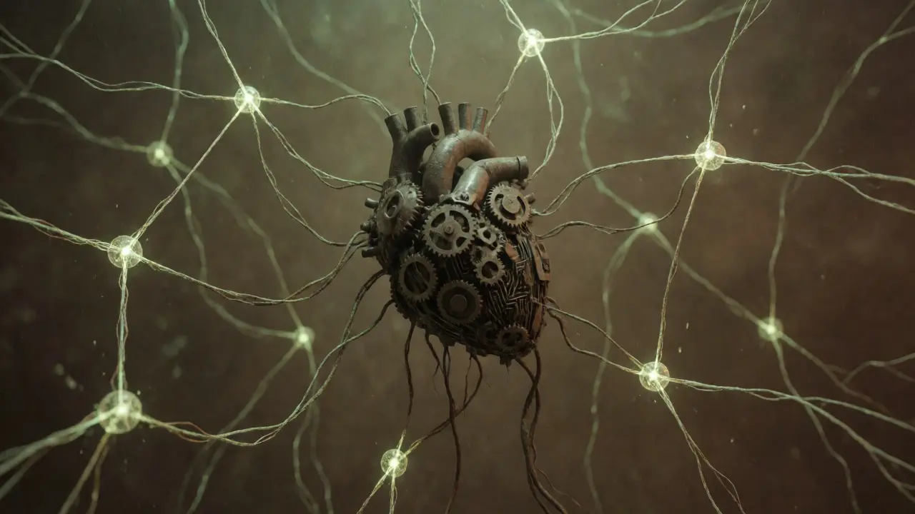 Réseau neuronal en décomposition avec fils rompus